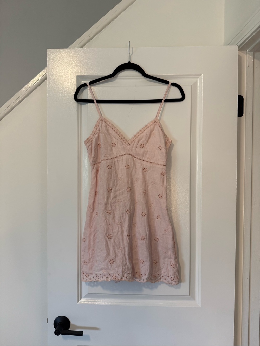 LoveShackFancy Becklyn Linen Eyelet Mini Dress